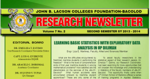 BACOLOD RESEARCH NEWSLETTER January– May 2014