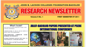 BACOLOD RESEARCH NEWSLETTER January – June 2011