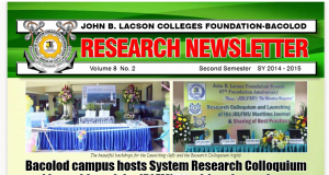BACOLOD RESEARCH NEWSLETTER January-May 2015