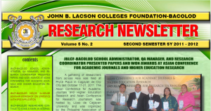 BACOLOD RESEARCH NEWSLETTER July – December 2011