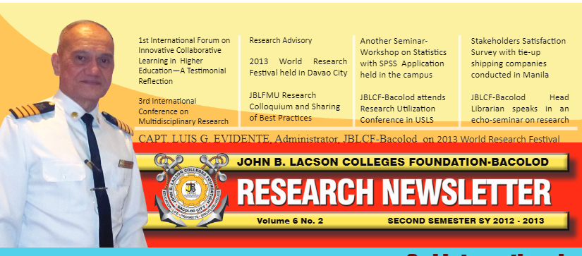 BACOLOD RESEARCH NEWSLETTER October 2012-May 2013