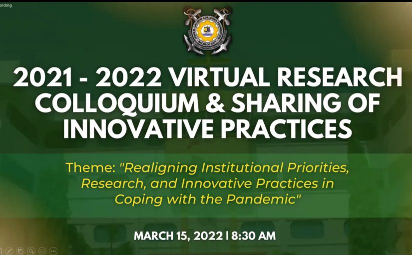 JBLCF-BACOLOD RESEARCH AND DEVELOPMENT CENTER HOLDS 2021-2022 VIRTUAL RESEARCH COLLOQUIUM